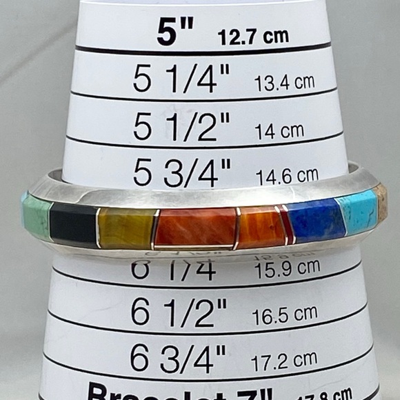 SIGNED-Cecil Henry Navajo Multistone Sterling Silver Cuff Bracelet - Picture 11 of 12